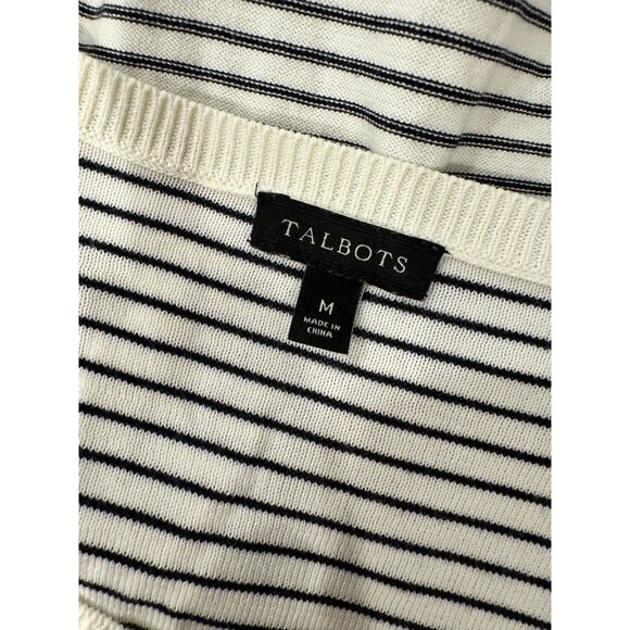 Talbots Floral Row Embellished Crewneck Sweater Size M Soft Classic Knit - Picture 6 of 6